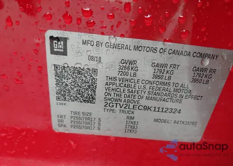 2019 GMC Sierra 1500 Limited from USA, damaged, VIN 2GTV2LEC9K1112324